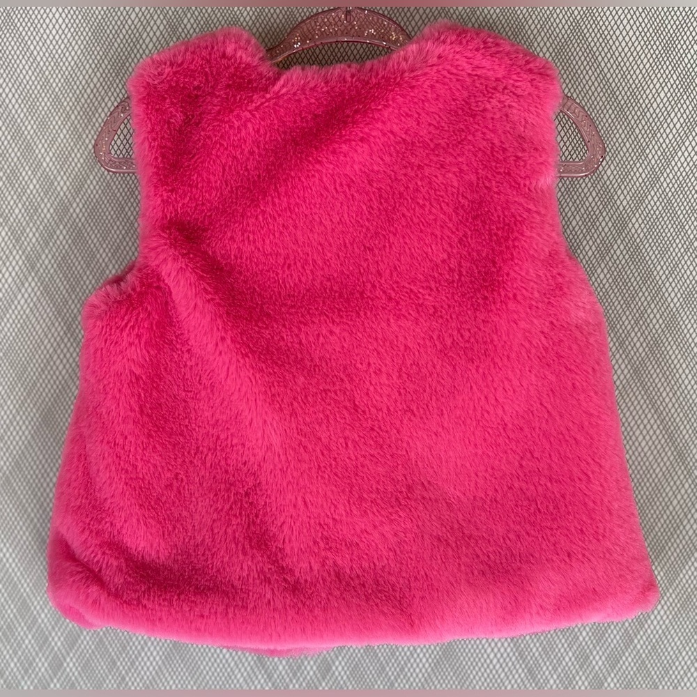 Girls reversible pink faux Vest w/bow (Size 12m) - Picture 2 of 7